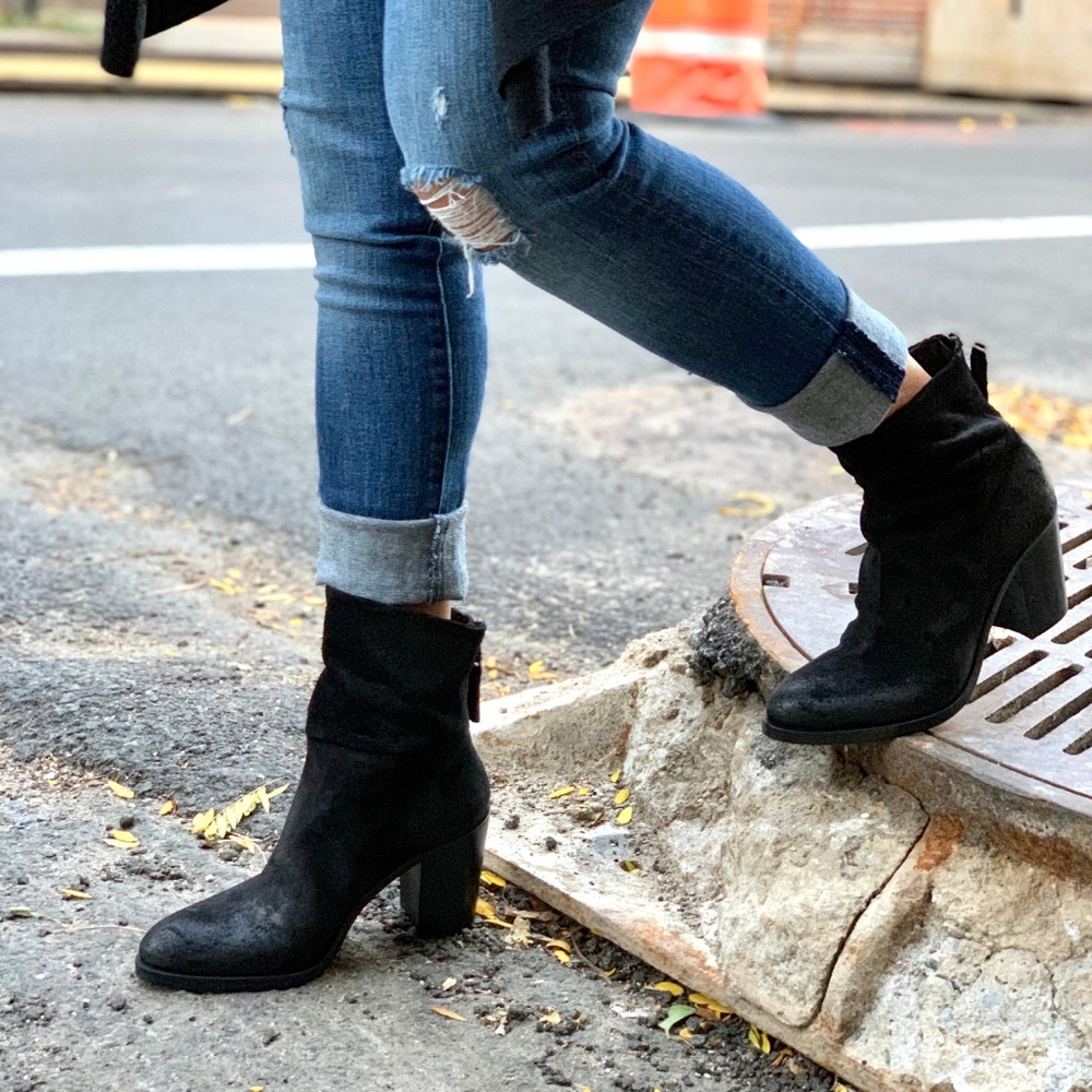 Black Ankle boot in Hombre Black leather NEW!